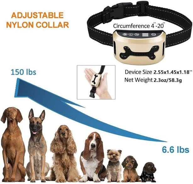 Dog Bark Collar - No Shock Vibration and Sound Stop Barking Collar for Dogs - 7 Level Sensitivities Anti Bark Collar - Humane Dog Barking Control, Ultrasonic Sound (Orange)