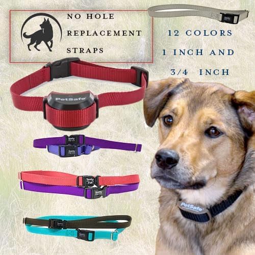 ECollar Replacement Strap - Easy Release Black Plastic Buckle Dog Collar - Solid Nylon - Adjustable � Compatible with No Hole Bark, Wireless Fence,In Ground Fence Collars - 1" Wide (Brown)