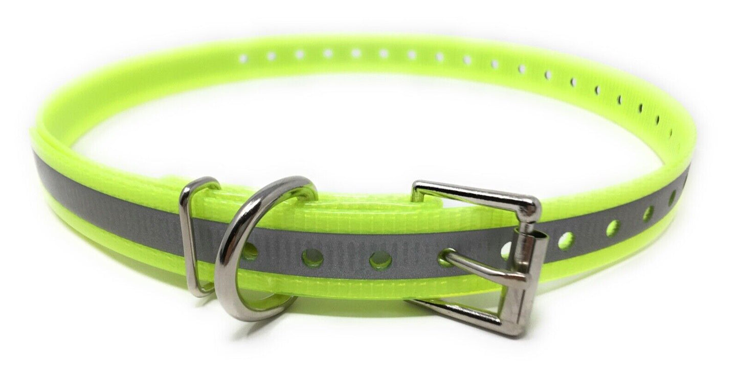 Sparky Pet Co 3/4 inch E Collar Reflective  Replacement Dog Strap- 7 Colors