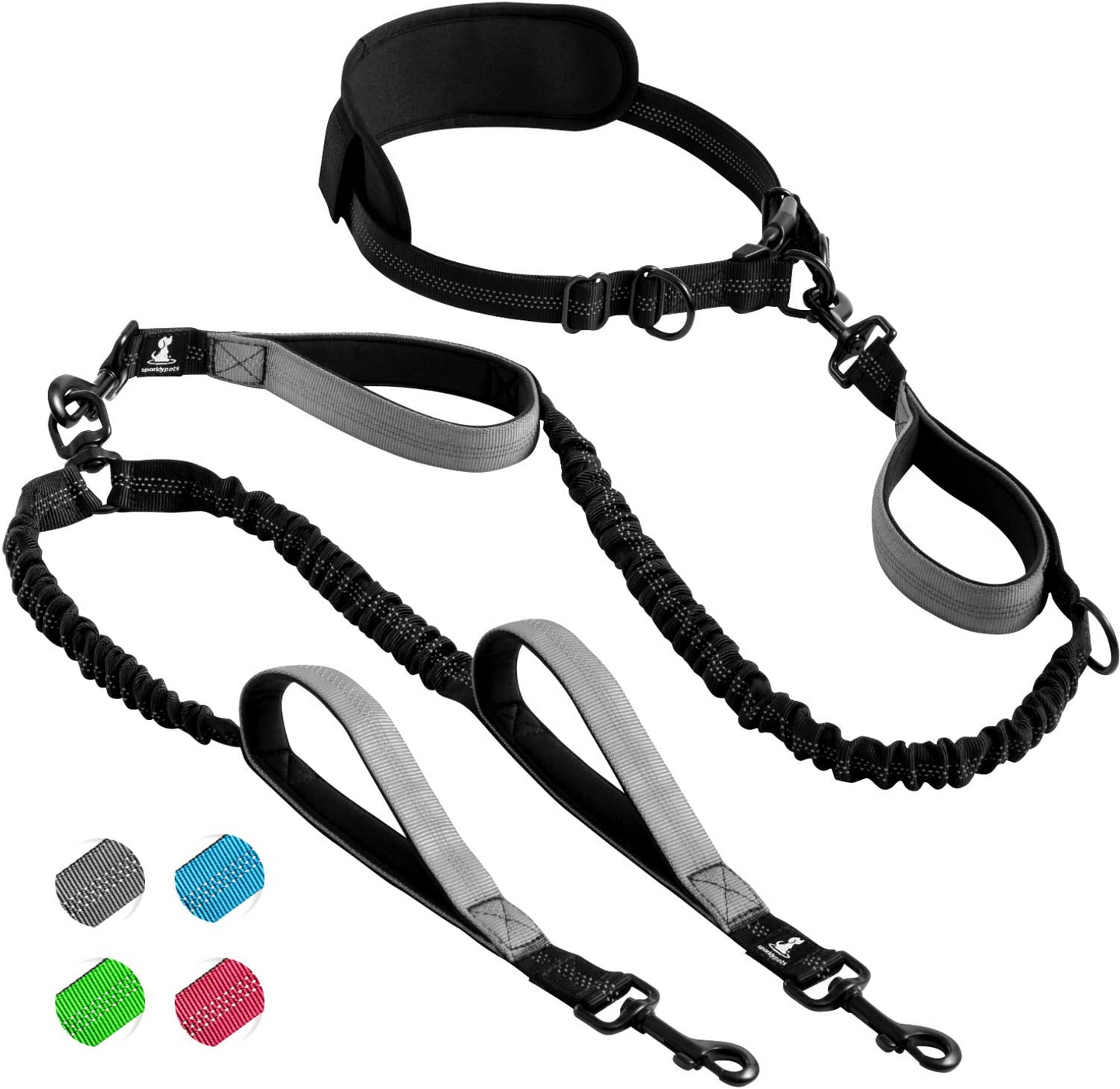 Hands Free Dog Leash For Running, Walking, Retractable Bungee Dog Leash