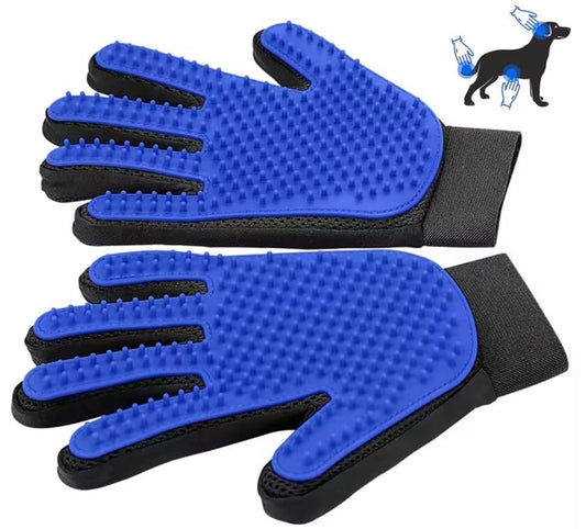 Pet Grooming Pet Hair Remover Glove-- Perfect Washing Glove Brush R/L HAND, Blue