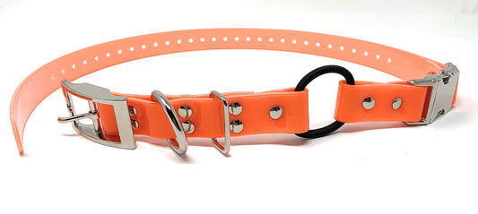 Sparky Pet Co - Zeus ECollar Replacement Strap - Bungee Loop Dog Collar - Waterproof Biothane - Adjustable - Double Buckle - Quick Snap Metal Clasp - for Invisible Fence Systems 1"x 30" Neon Orange