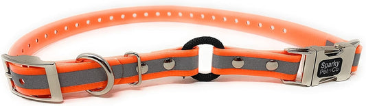 Zeus ECollar Replacement Strap Double Buckle Metal Clasp 3/4" Orange Reflective