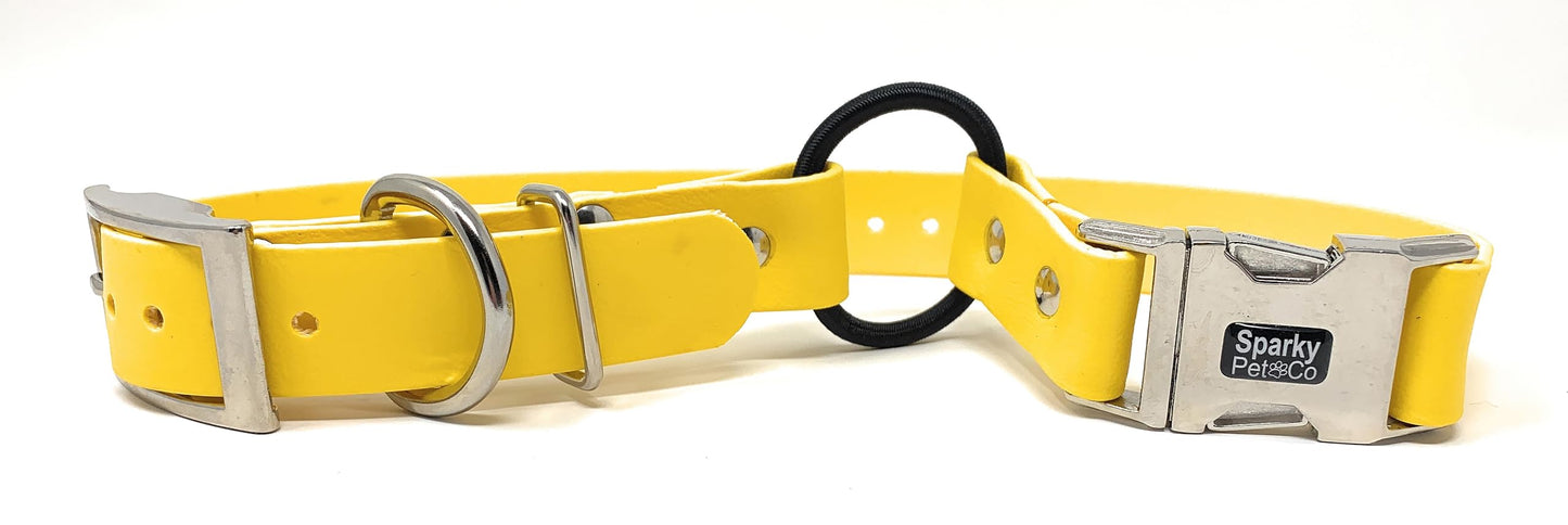 Sparky Pet Co - 1" Yellow Zeus ECollar Replacement Strap - Bungee Loop Dog Collar - Biothane