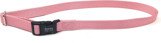 ECollar Replacement Strap - Easy Release Black Plastic Buckle Dog Collar - Solid Nylon - Adjustable � Compatible with No Hole Bark, Wireless Fence,In Ground Fence Collars - 1" Wide (Light Pink)