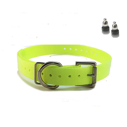 DOGTRA 3/4" Contact Points & 3/4" SPC High Flex Replacement Strap (Neon Yellow)