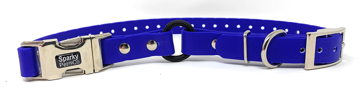 Sparky Pet Co - 3/4" Blue Zeus ECollar Replacement Strap - Bungee Loop Dog Collar - Biothane