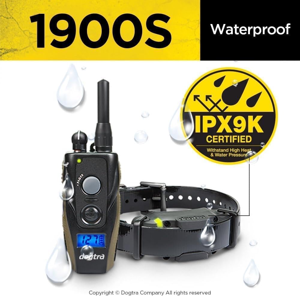 Dogtra 1900S Ergonomic 3/4-Mile IPX9K Waterproof High-Output Remote Dog Training