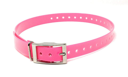 Replacement 3/4 Inch Neon Pink Collar Strap - 28 Inches Long - Neon Pink