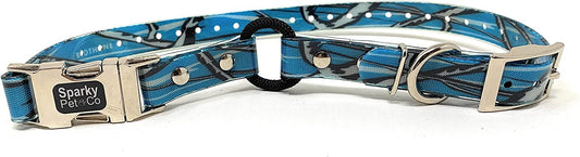 Zeus ECollar Replacement Strap Bungee Double Buckle Metal Clasp 1"x 30" Blue Camo