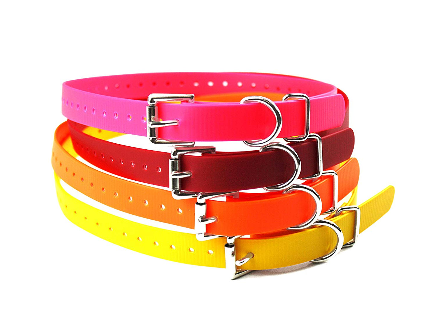 1 INCH Collar, Sq Buckle, High Flex Tri Tronics Compatible BY Sparky Pet Co - Neon Pink