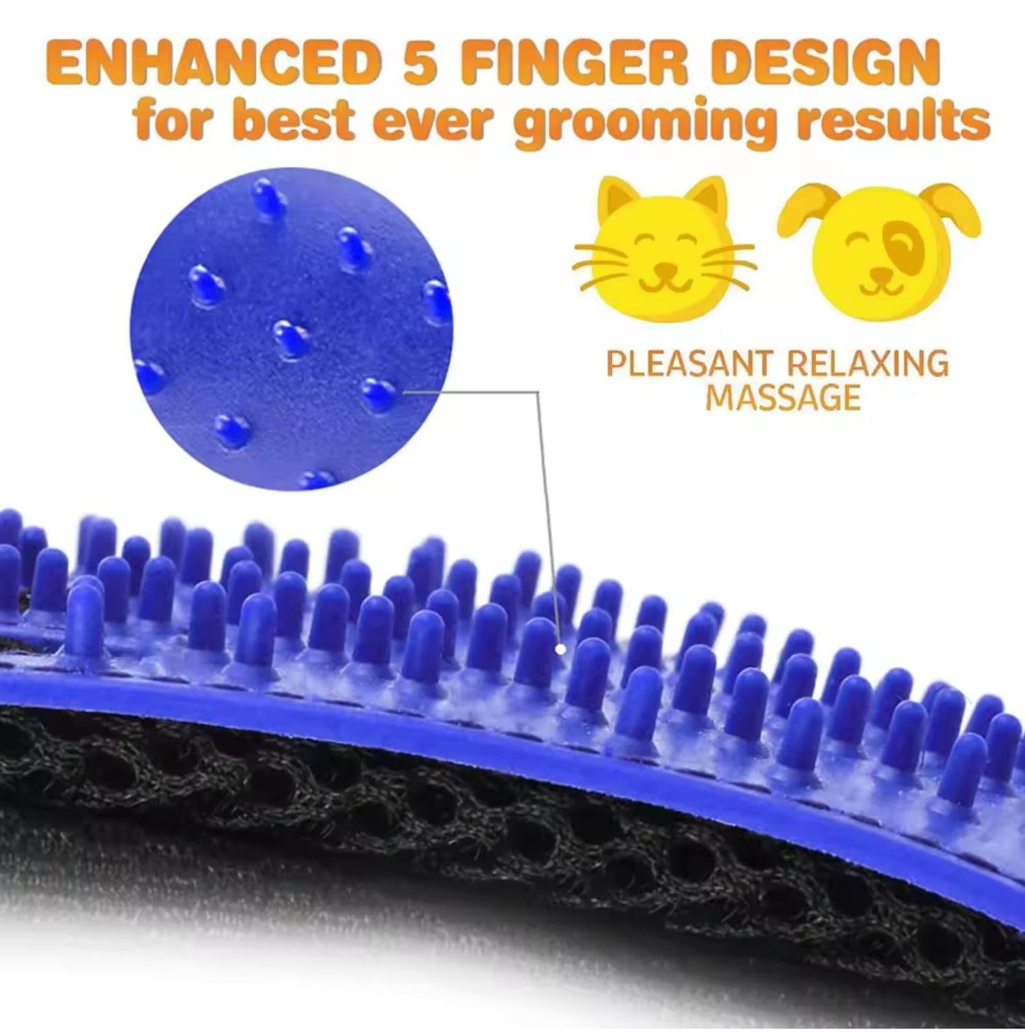 Pet Grooming Pet Hair Remover Glove-- Perfect Washing Glove Brush R/L HAND, Blue