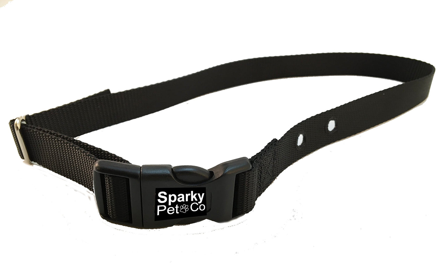 Sparky Pet Co - Black Heavy Duty 1" Nylon Replacement Collar - 2 Holes 1.25"