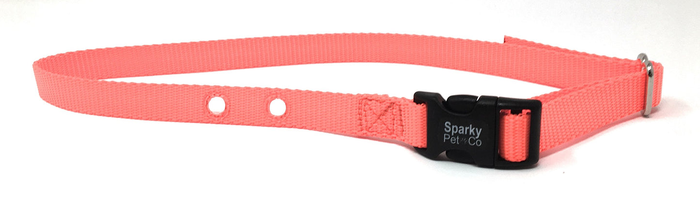 Sparky Pet Co Universal Nylon 3/4" Dog Strap 2 Hole 1 5/8" Apart (Neon Orange)