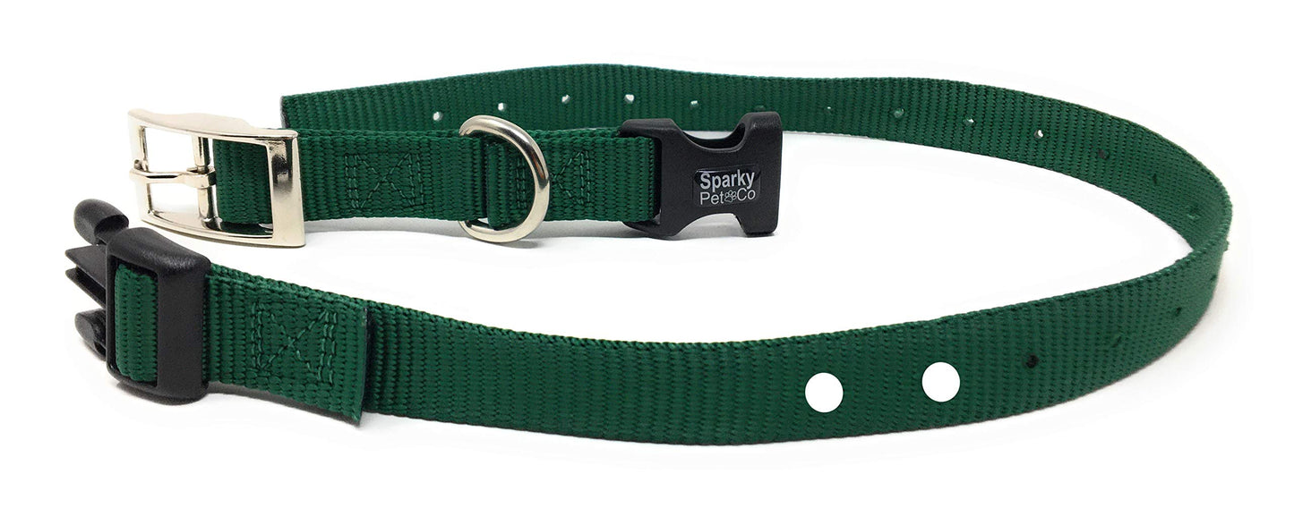 ECollar Replacement Strap– Nylon - Adjustable – Double Buckle- 2 Hole -1.25" Apart