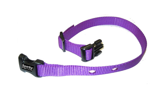 Replacement Dog Collar 3/4" Heavy Duty Nylon, Dual Holes Spaced 1 5/8" Purple