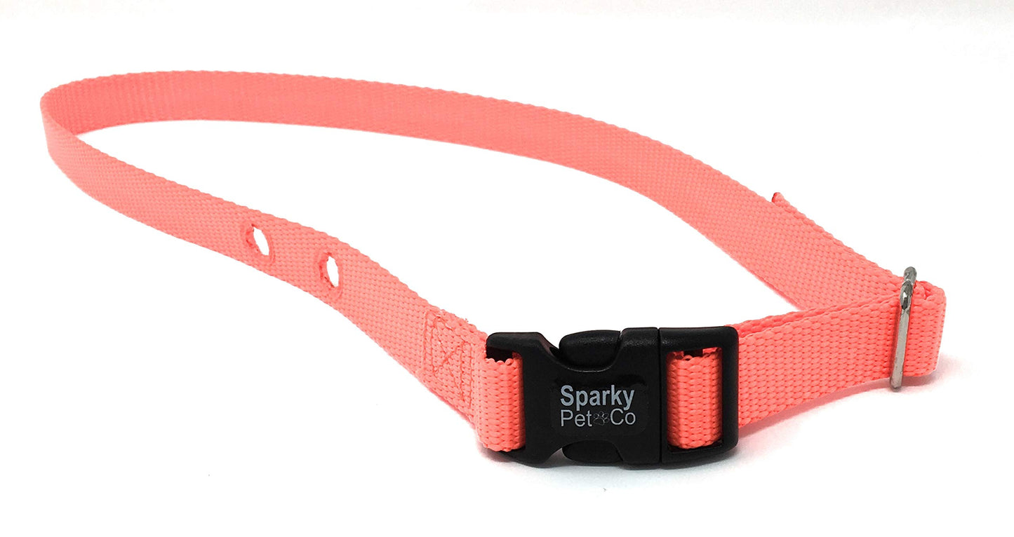 ECollar Replacement Strap 2 Hole Nylon Bark, Wireless Fence - 3/4" x 31"- Red