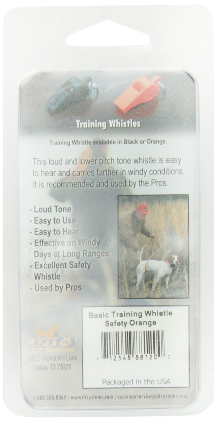 DT Systems Basic Training Whistle for Pets, Orange