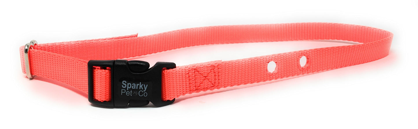 Sparky Pet Co Universal Nylon 3/4" Dog Strap 2 Hole 1 5/8" Apart (Neon Orange)