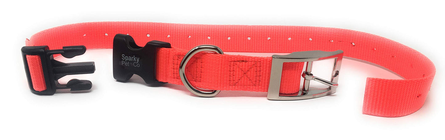 ECollar Replacement Strap– Nylon - Adjustable – Double Buckle- 2 Hole -1.25" Apart