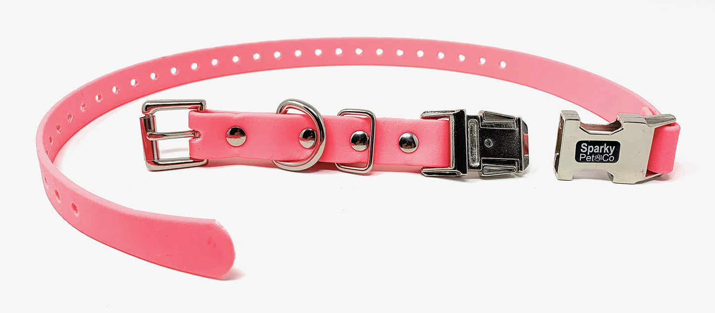 Sparky Pet Co - 3/4" Apollo ECollar Replacement Strap - Dog Collar - Waterproof - Neon Pink