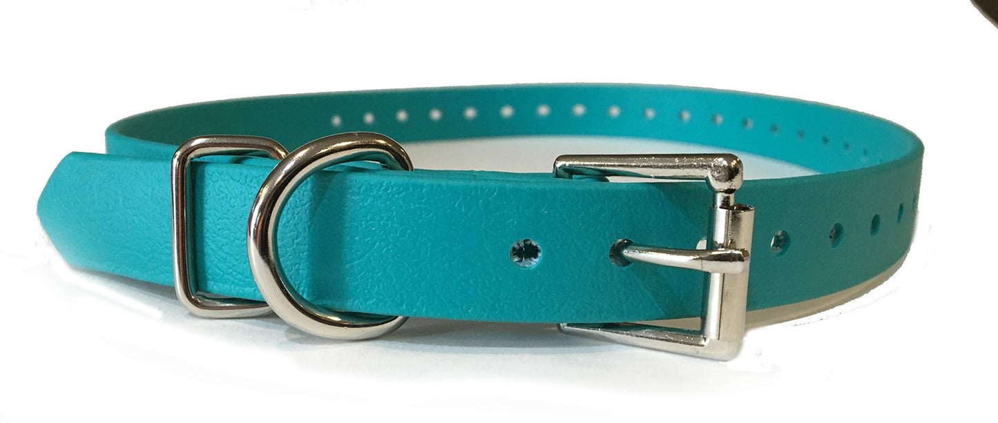 3/4" Biothane Replacement Roller Buckle Dog Collar E Collar Sport Dogs (Teal)