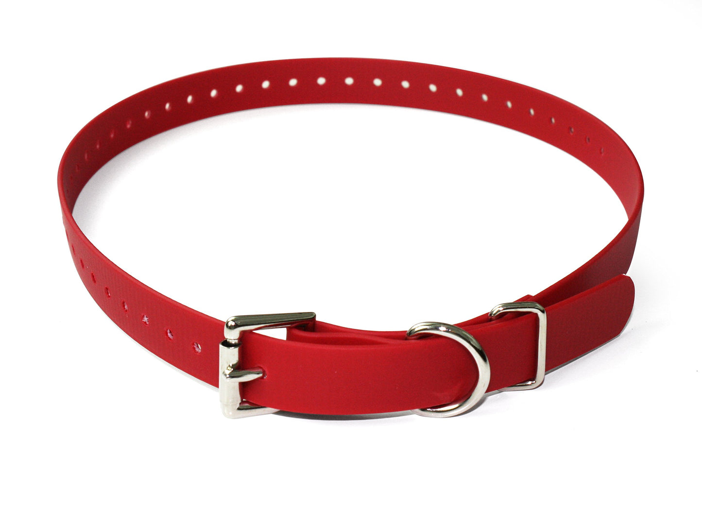 Sparky Pet Co High-Flex 1" Roller Buckle Biothane Replacement Collars (RED)