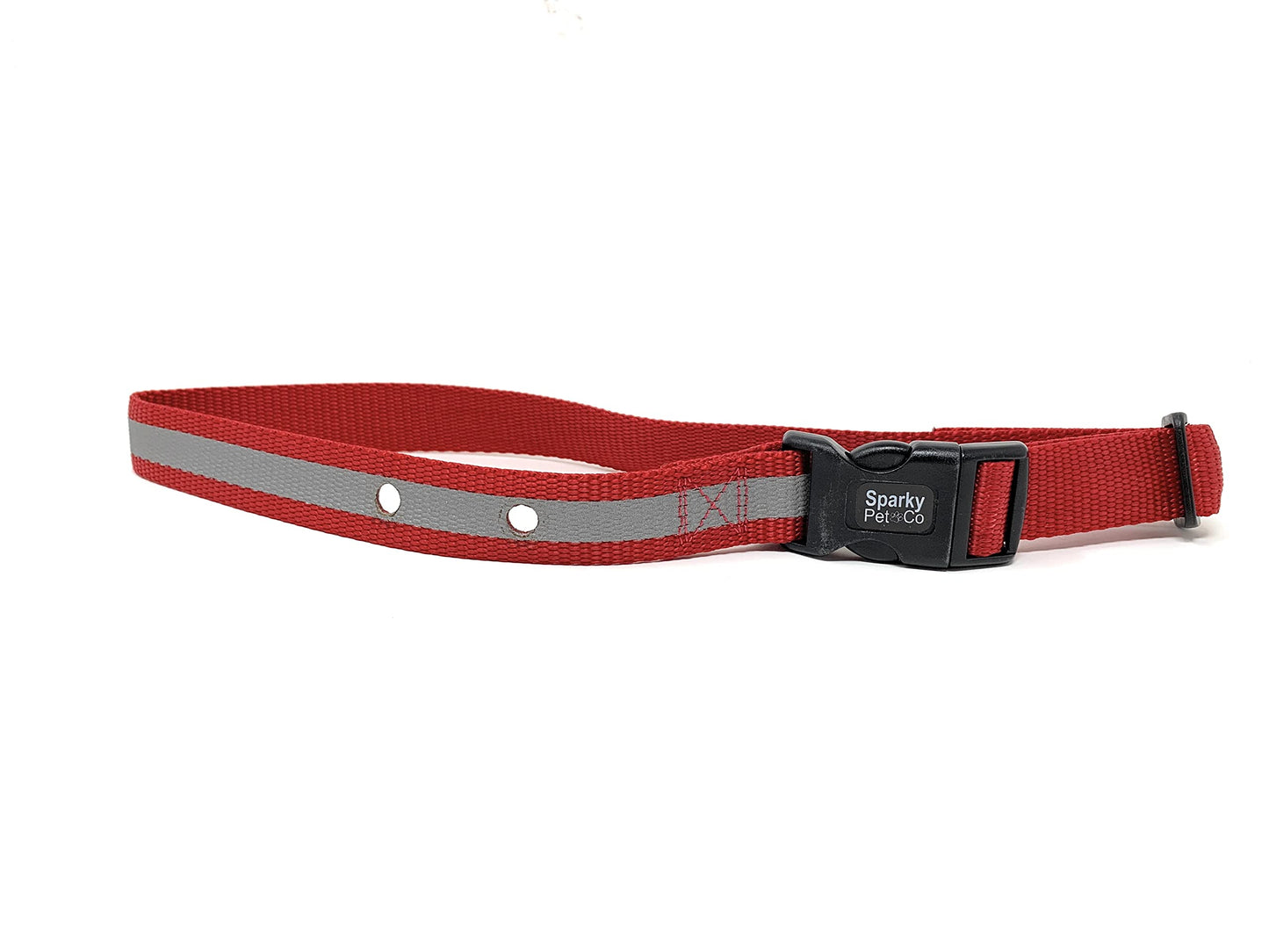 Sparky Pet Co E Collar Reflective Red Nylon Dog Collars 1" 2 Hole 1 5/8" Apart,