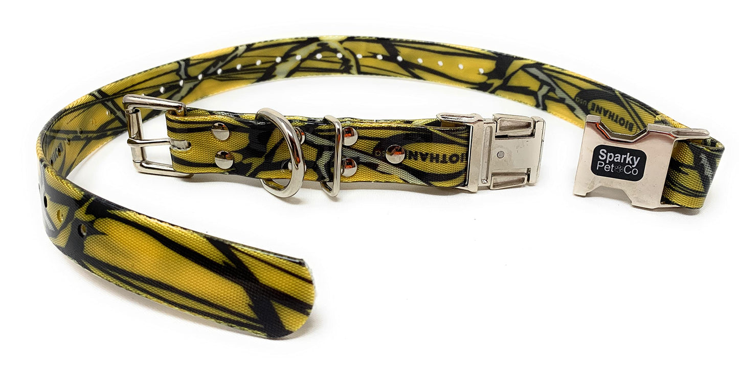 Sparky Pet Co - Apollo ECollar Replacement Strap - Dog Collar - Waterproof Biothane - Adjustable - Double Buckle - Quick Snap Metal Clasp - for Invisible Fence Systems - 3/4" x 28" (Yellow Camo)