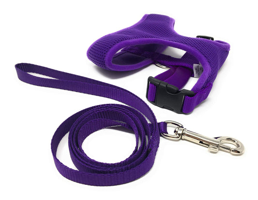 Sparky Pet Co Breezy Mesh Harness Plus Leash Dog Gift Set- 5 Dog Sizes (XS,