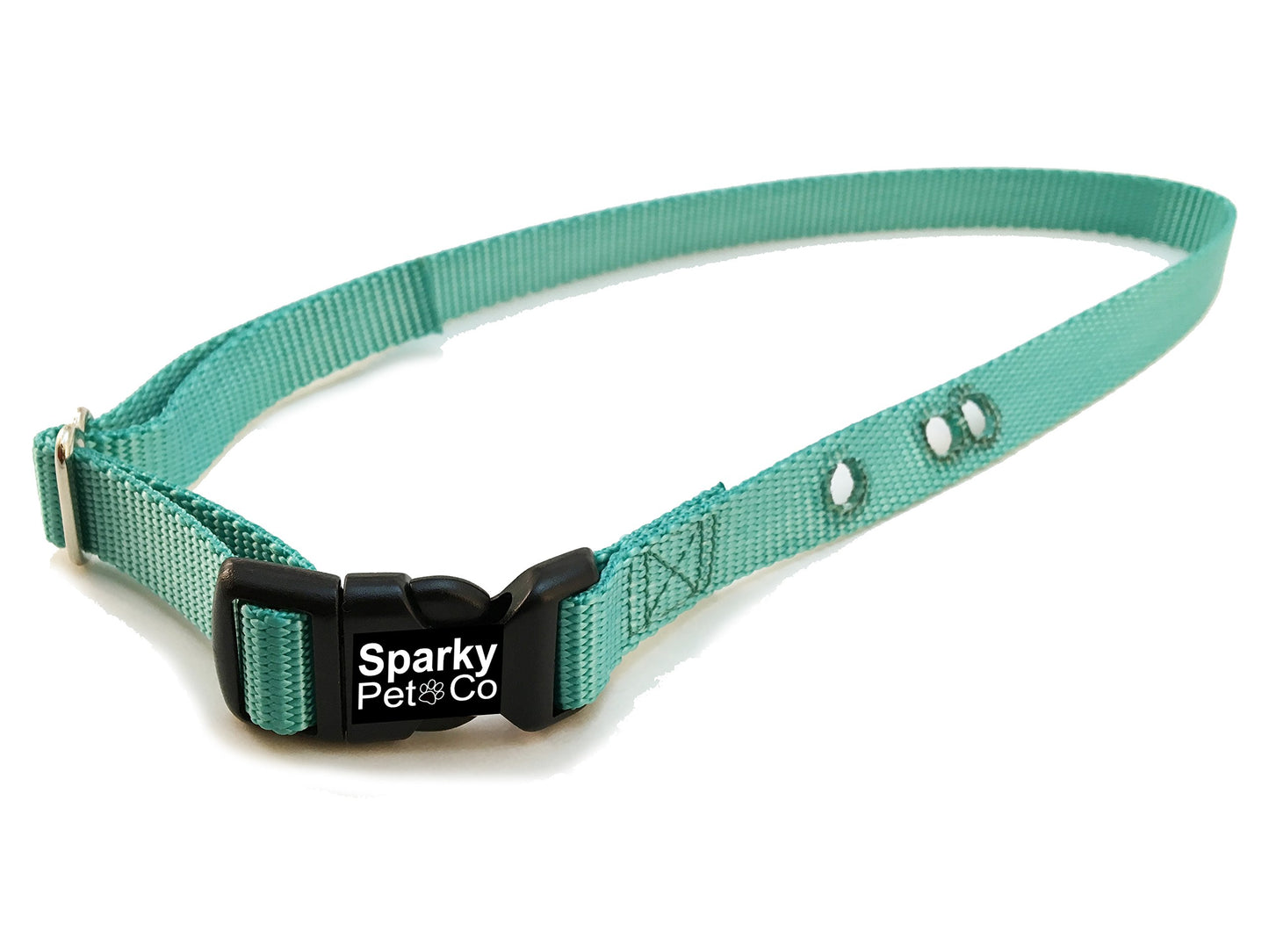 Sparky Pet Co - ECollar Replacement Strap - Easy Release Buckle Dog Collar - Rugged Nylon - �� 3 Non Consecutive Hole - for Invisible Fence Systems (Teal)