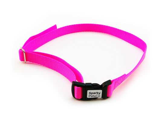 Dog Fence Receiver Heavy Duty 3/4" Solid No Hole Nylon Replacement Strap, Neon