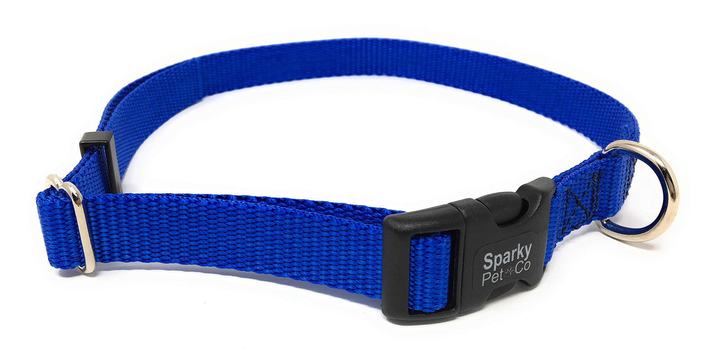 Sparky PetCo 1" Universal Clip-N-Go Adjustable Nylon Dog Collars -13 Colors