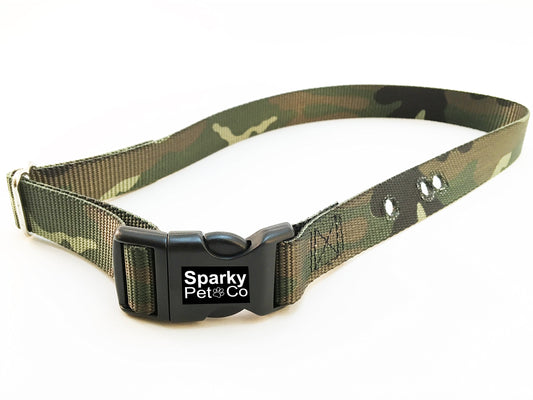 Sparky Pet Co Camo Green Heavy Duty 1" Nylon Replacement Strap 2 Holes 1.25 Camo