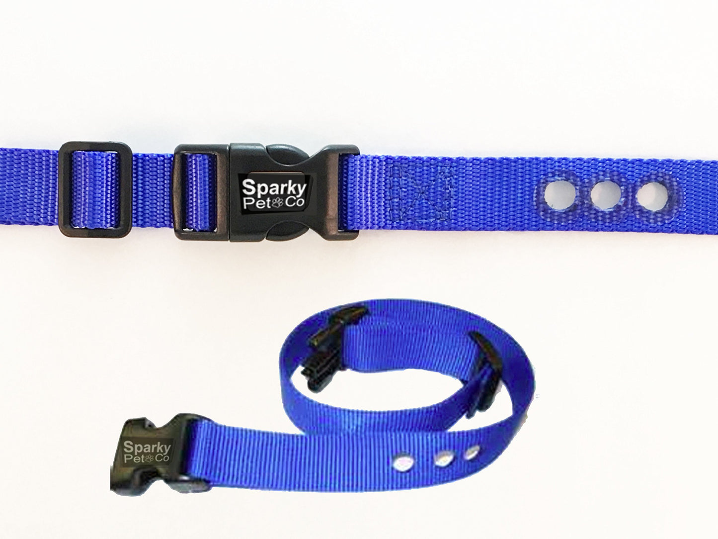 Sparky Pet Co 1" Stubborn Dog In-Ground Replacement Collar Strap; 3 Consecutive Hole RFA-48 - Blue