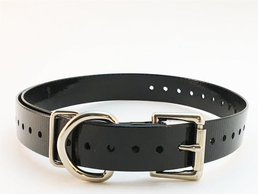 1" High Flex Black Dog Strap Works with Garmin Dogtra E Collar Systems