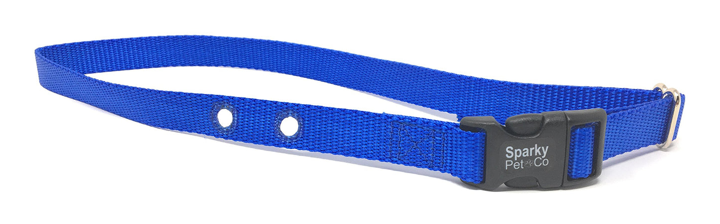 Sparky Pet Co Grain Valley Replacement Blue 3/4" Nylon Strap with 2 Holes Spaced