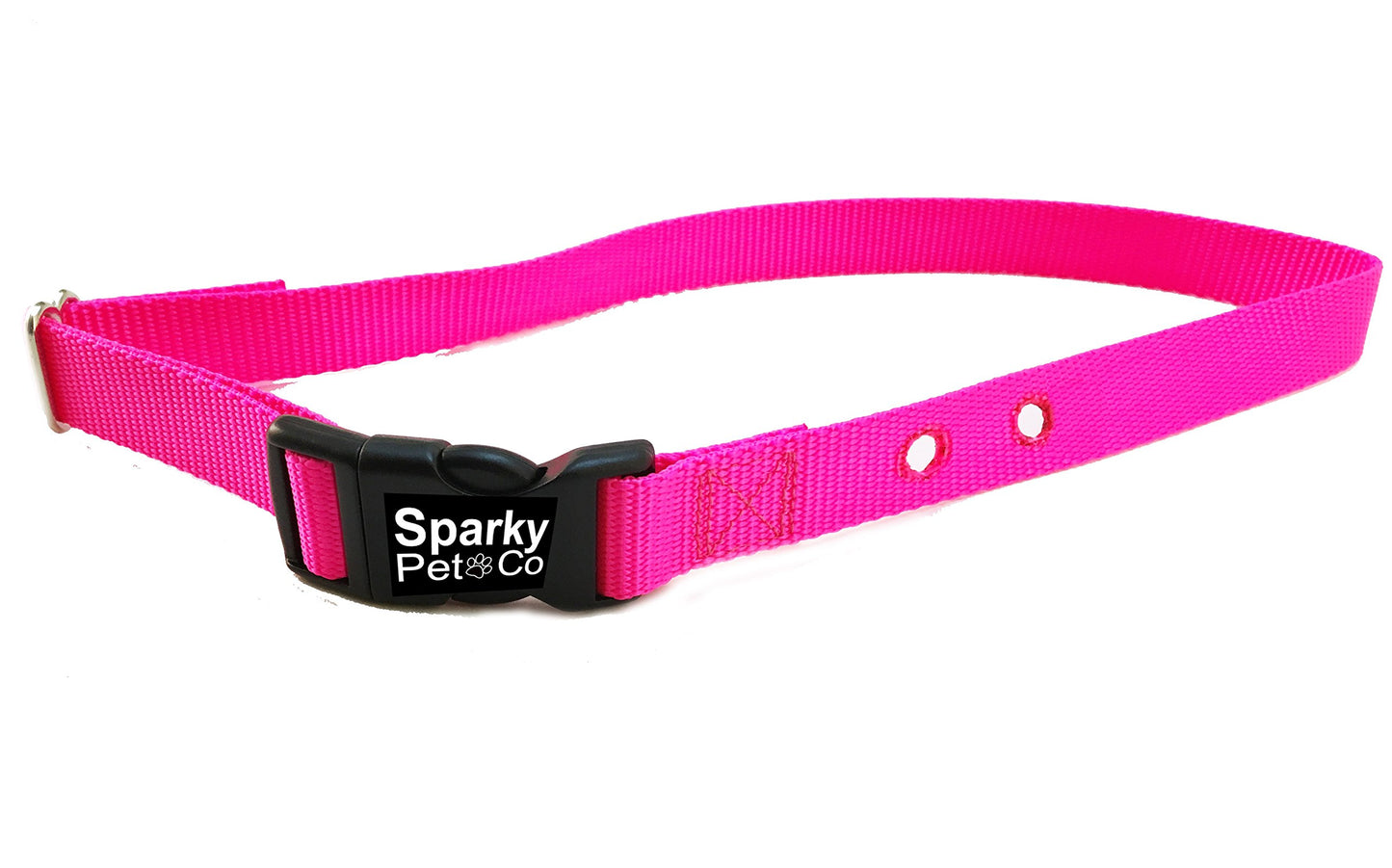 Sparky Pet Co 1" Nylon 2 Hole 1.25 Replacement Strap Wireless and In Ground Systems - Neon Pink