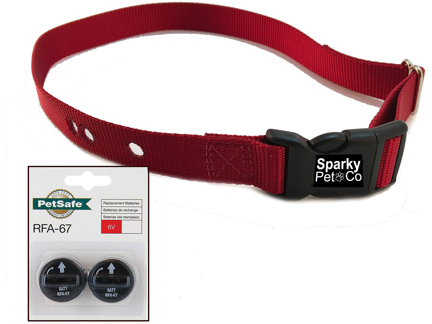 3/4" BC103 Replacement Bark Collars with 2 High Tech RFA 67D Batteries, Re