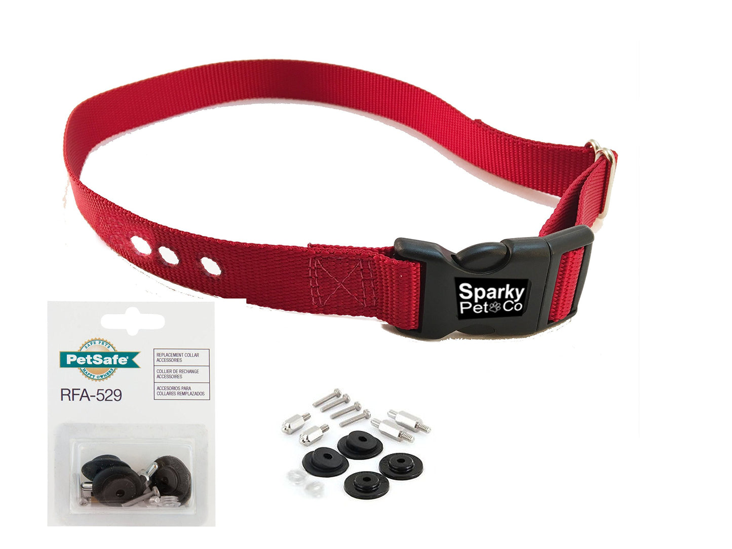 Nylon 2 Hole 1.25 Replacement Strap Wireless In Ground Systems with 529 Kit Red