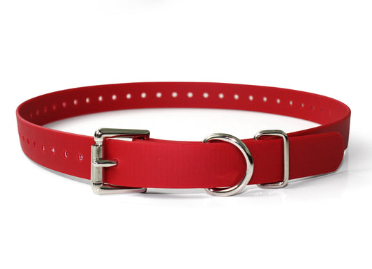 Sparky Pet Co High-Flex 1" Roller Buckle Biothane Replacement Collars (RED)