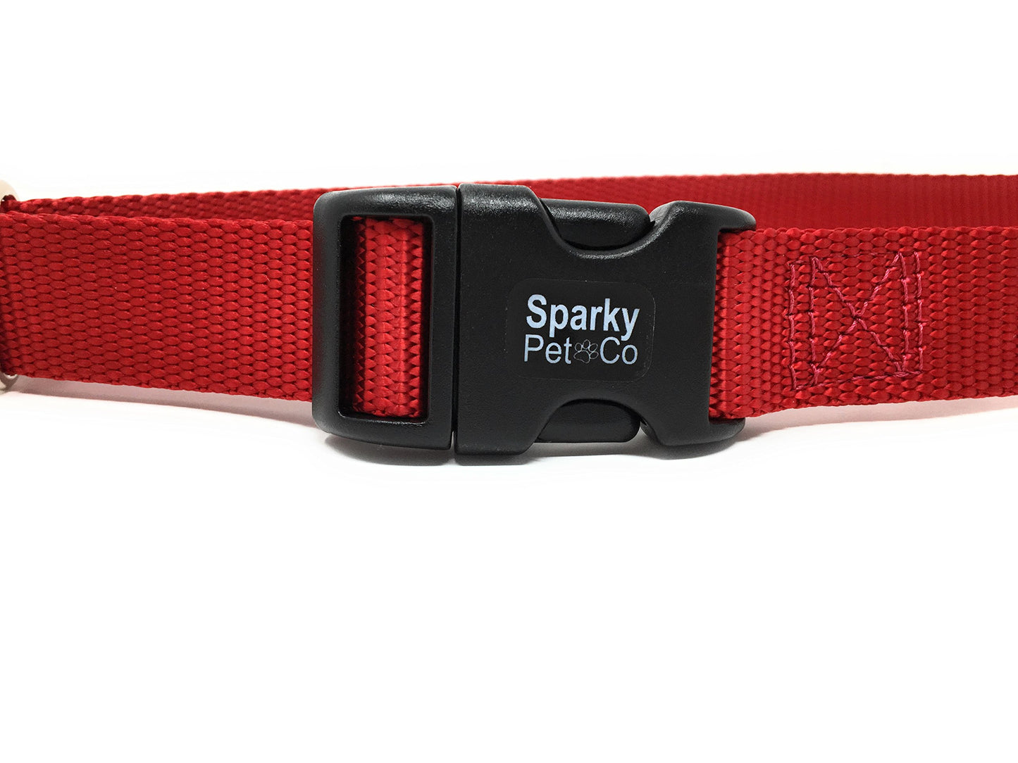 Sparky Pet Co - ECollar Replacement Strap - Easy Release Buckle Dog Collar - Rugged Nylon - �� 3 Non Consecutive Hole - for Invisible Fence Systems (Red)