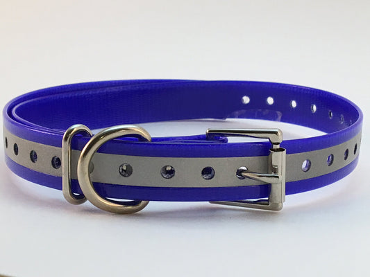 SparkyPet Co 1" Blue Square Buckle High Flex Dog Strap for Garmin Dogtra