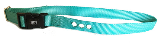 Sparky Pet Co ¾” Nylon 3-Hole Consecutive Dog Fence E-Collar Receiver Strap – Heavy Duty Replacement for Bark Collars Containment Systems - Teal