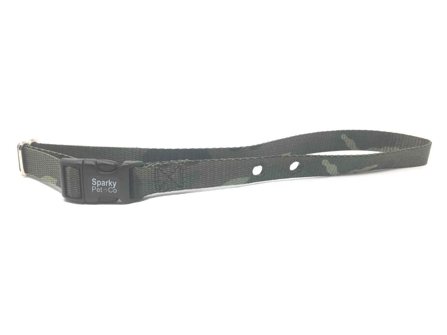 Sparky Pet Co Camo Green Heavy Duty 1" Nylon Replacement Strap 2 Holes 1.25 - Camo