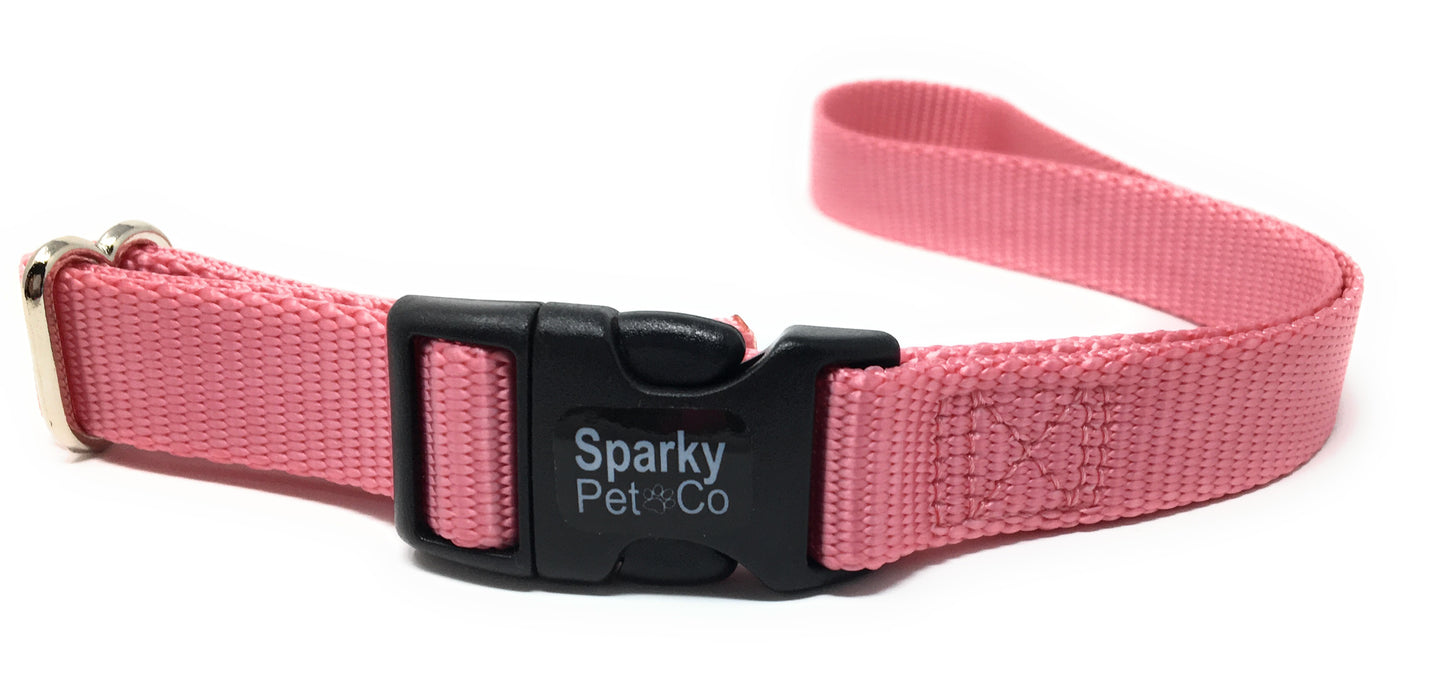 Sparky PetCo Universal Nylon 1" Solid Dog Straps for Remote Trainers - Light Pink