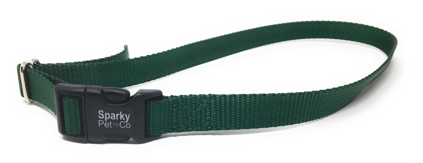 Sparky Pet Co 3/4" Solid Nylon Compatible with Petsafe Replacement Strap Compatible with Petsafe Stay + Play - Green