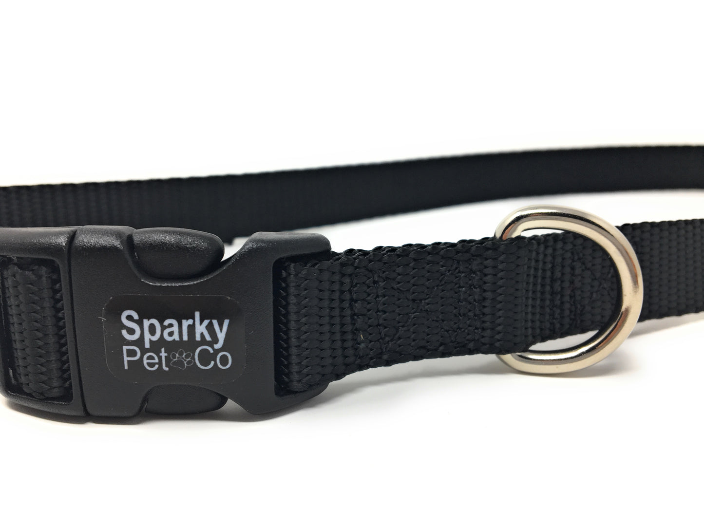 Sparky PetCo 3/4" Universal Clip-N-Go Adjustable Nylon Dog Collars - Black