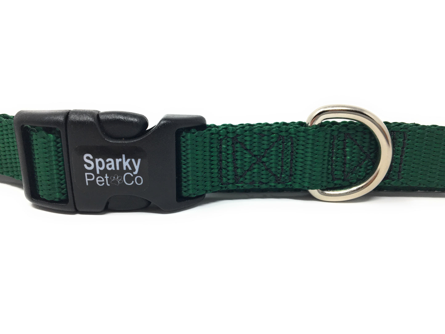 Sparky Pet Co 3/4" Universal Clip-N-Go Adjustable Nylon Dog Collars - Green