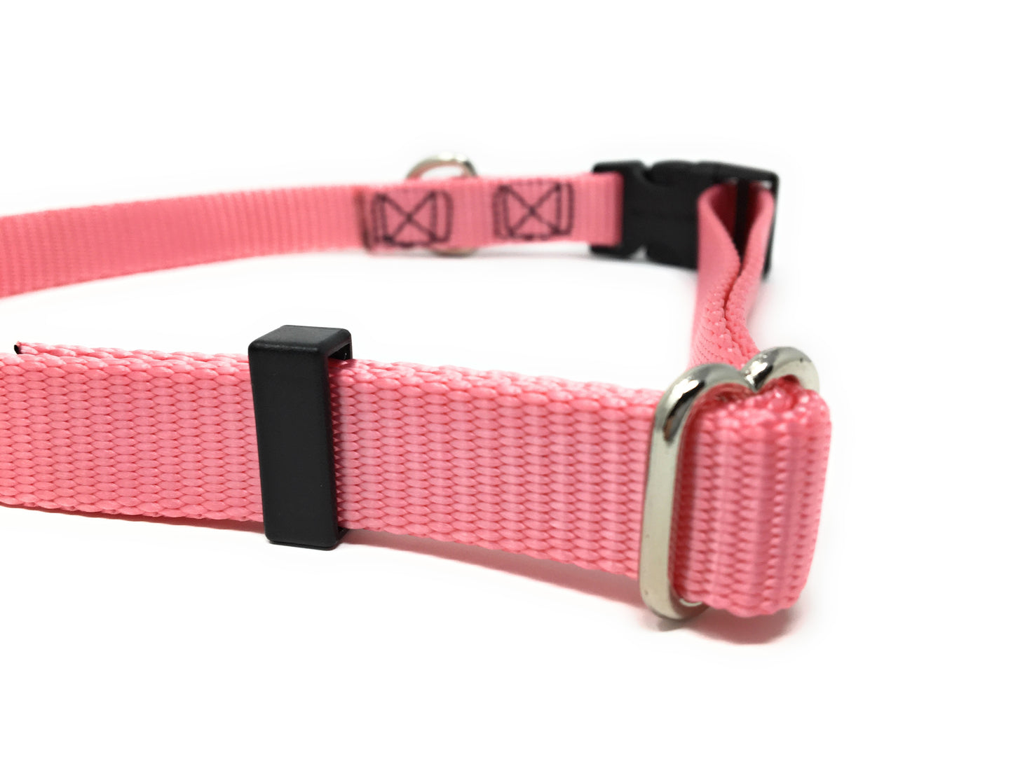 Sparky Pet Co 1" Universal Clip-N-Go Adjustable Nylon Dog Collars - Carnation Pink